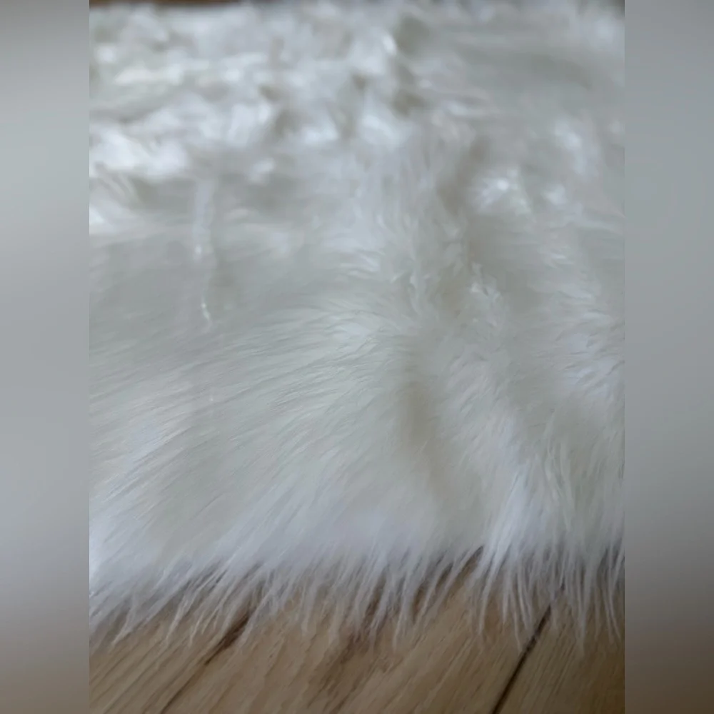 Faux Fur Shag Area Rug - Off White